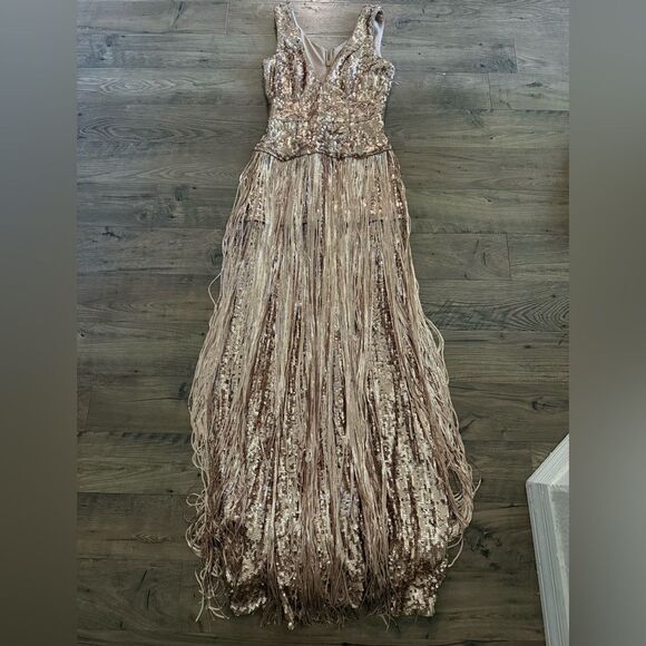 Dress the Population reign sequin fringe gown - Picture 5 of 7